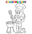 coloring book barbecue theme 2 vector image