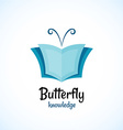 open book logo wit butterfly horns at the top vector image vector image