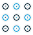 vacation icons colored set with bed cocktail key vector image vector image