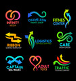business company arrow line icons design vector image