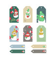 set of merry christmas and new year gift tags vector image