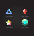 trendy crystal triangulated gem logo elements vector image