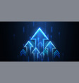 up arrows on deep blue background space with one vector image vector image