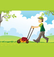 mowing lawn vector image vector image