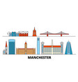 united kingdom manchester flat landmarks vector image