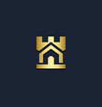 house castle gold logo vector image