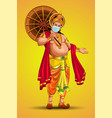 mahabali or maveli kerala old king he is coming vector image vector image