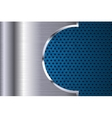 metal background with blue perforation vector image