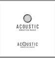 acoustic guitar logo on white background vector image vector image