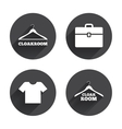 cloakroom signs hanger wardrobe icons vector image