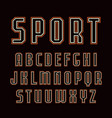 contour sanserif font in sport style vector image vector image