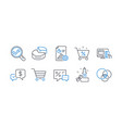 set finance icons such as pie chart market vector image