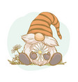 spring of cute gnome vector image