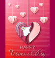happy womens day greeting card vector image vector image