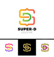 letter s and d monogram square shape logo vector image