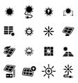 black solar energy icon set vector image vector image