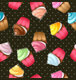 cupcake seamless pattern vector image