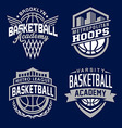 basketball sport emblem set vector image vector image