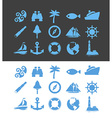 big set of nautical icons for vacation and travel vector image vector image