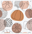 modern abstract pumpkin drawing seamless pattern vector image