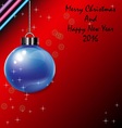 blue christmas ball and happy new year 2016 vector image