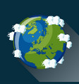 europe map on planet earth view from space vector image