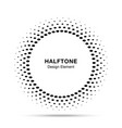 halftone circle frame oval dots logo emblem vector image