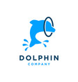 jumping dolphin logo design vector image vector image