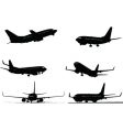 six plane silhouettes vector image