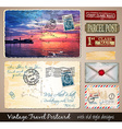 travel vintage postcard design with antique look vector image