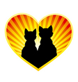 silhouette of cats in love vector image
