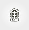 vintage pines emblem logo symbol minimalist design vector image