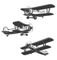 set of airplane icons isolated on white background vector image vector image