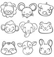 collection stock of animal head hand draw vector image