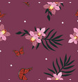 tropical seamless pattern with orchids flowers vector image
