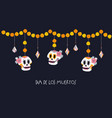 dia de los muertos greeting card invitation vector image vector image