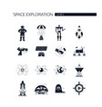space exploration - modern set black vector image