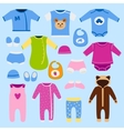baby clothes icon set vector image