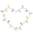 christmas lights like heart isolated on white vector image