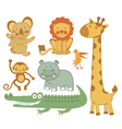 cute exotic animals vector image