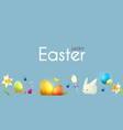 easter poster template with flowers eggs vector image
