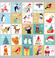 christmas advent calendar winter holidays poster vector image