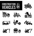construction vehicle and transport glyph vector image