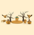 happy halloween banner design cute cartoon 3d vector image