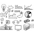 set of hand drawn business vector image