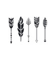 set of hipster arrows and feather graphic vector image vector image