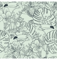 tropical floral seamless background with toucan vector image vector image