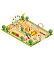 amusement park isometric composition vector image vector image