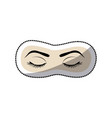 sticker color silhouette with female eyes closed vector image