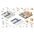 architectural set isometric vector image vector image